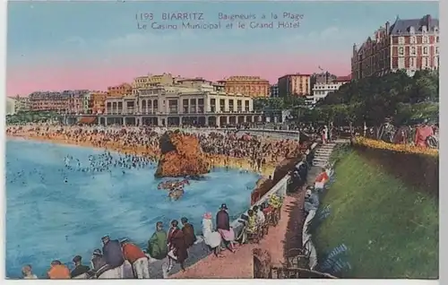 (28419) AK Biarritz, Baigneurs à la Plage 1910er