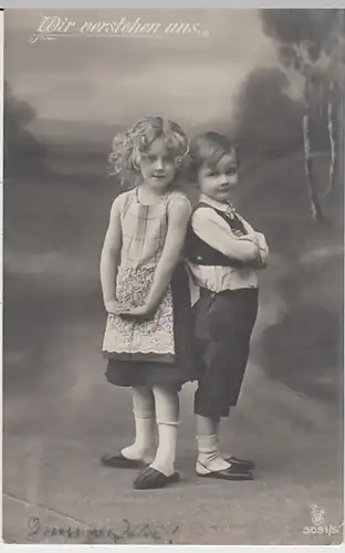(28312) AK Kinder als Paar >Wir verstehen uns< 1913