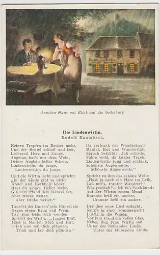 (28254) AK Liedkarte >Die Lindenwirtin< 1927