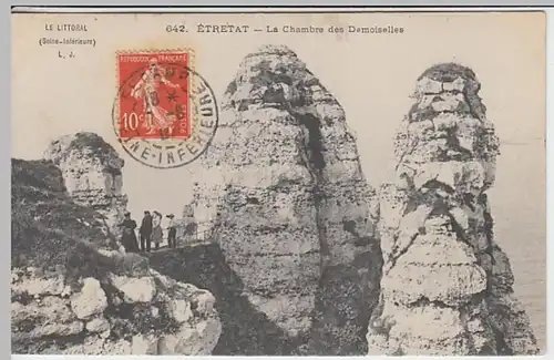 (28253) AK Ètretat, La Chambre des Demoiselles 1907