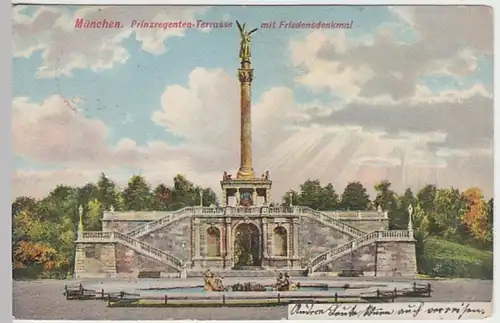 (28129) AK München, Prinzregententerrasse, Friedensdenkmal 1905