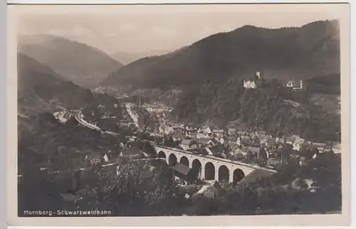 (28117) Foto AK Hornberg, Panorama, Schwarzwaldbahn, Viadukt 1929