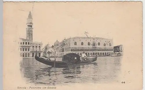 (28030) AK Venezia, Panorama con Gondola 1907