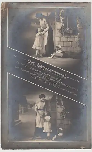 (27955) Foto AK Spruch: Das Bergmannskind, Da klingts auf einmal 1913