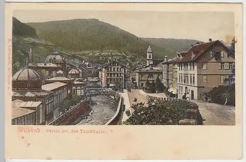 (27950) AK Bad Wildbad, Partie an der Trinkhalle 1914