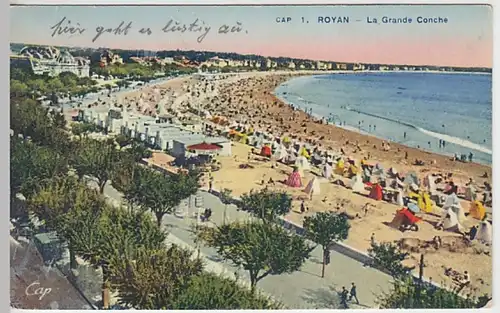 (27893) AK Royan, Strand, La Grande Conche 1940
