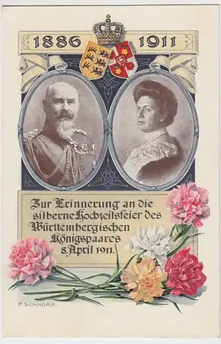 (27891) AK Erinnerung an Hochzeitsfeier Württembergisches Königspaar 1911