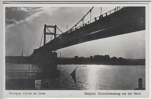 (27807) AK Beograd, Belgrad, Abendstimmung auf der Save