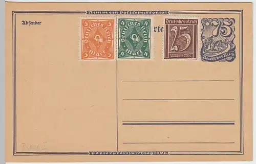 (27788) Ganzsache m. Zusatzfrankatur DR 1920er ungelaufen