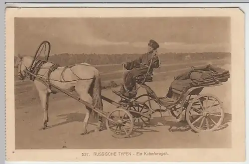 (27774) AK Russische Typen, Kutschwagen, Feldpost 1916