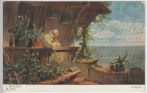 (27770) Künstler AK Carl Spitzweg, Ausschau 1932