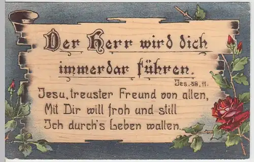 (27767) AK Bibel-Spruch >Der Herr wird dich immerdar führen< 1917