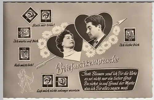 (27762) AK Briefmarkensprache Bundespostmarken 1961/62