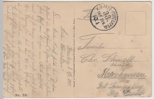 (27739) AK 1. WK Etain, Lothringen, zerstörter Ort, Feldpost 1915