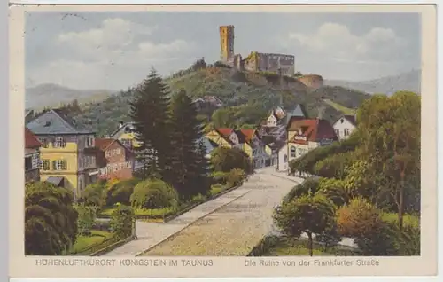 (27730) AK Königstein im Taunus, Burg, Blick Frankfurter Straße 1937