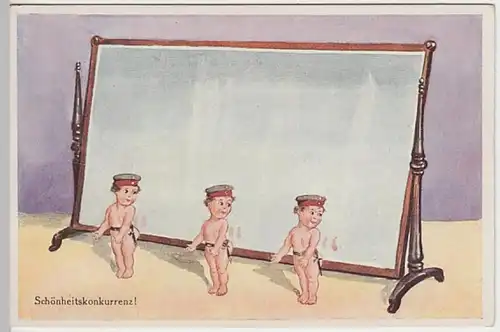 (27715) Künstler AK Schönheitskonkurrenz, kleine Nacktärsche 1916