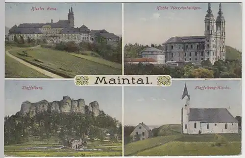 (27661) AK Maintal, Kloster Banz, Vierzehnheiligen, Staffelberg 1926