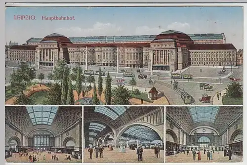 (27541) AK Leipzig, Hauptbahnhof, Mehrbildkarte, Feldpost 1916