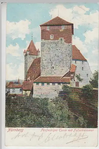 (27518) AK Nürnberg, Burg, Fünfeckiger Turm 1909