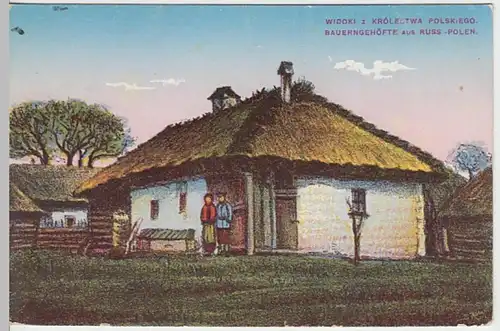 (27514) AK Russisch-Polen, Bauerngehöfte, Feldpost Meissen 1917