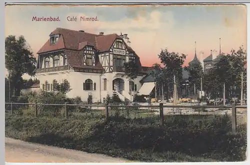 (27470) AK Marienbad, Marianske Lazne, Cafe Nimrod, vor 1945