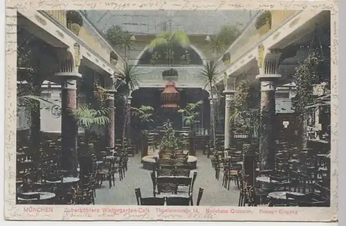 (27462) AK München, Zuberbühlers Wintergarten-Cafe, Theatiner Str., 1920