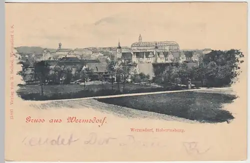 (27447) AK Gruß aus Wermsdorf, Schloss Hubertusburg 1900