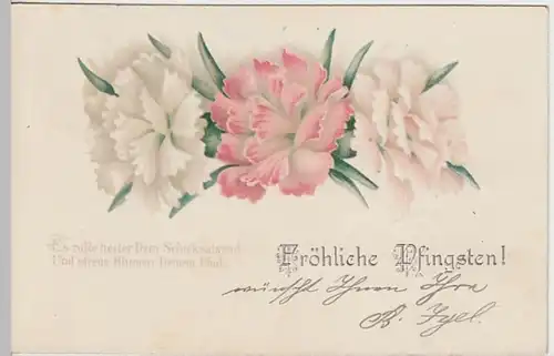 (27424) Künstler AK Pfingsten, Es rolle heiter dein Schicksalsrad 1900