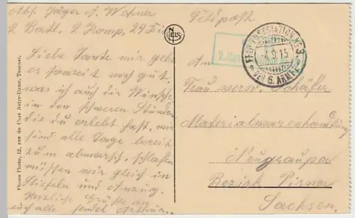 (27398) AK Valenciennes, Rathaus, Feldpost 1915