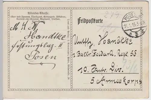 (27340) Feldpostkarte, Ich kenne keine Parteien mehr 1915