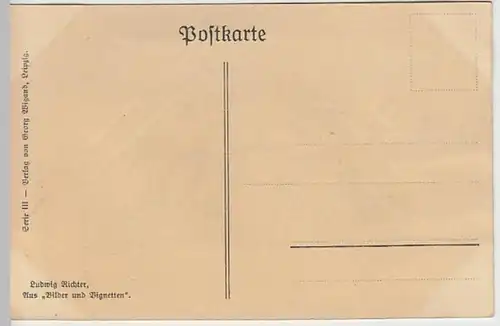 (27229) Künstler AK Ludwig Richter, Kinder mit Blütenkorb, vor 1945