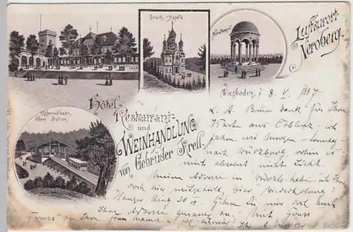 (27220) AK Wiesbaden, Neroberg, Restaurant Gebrüder Krell, Litho 1897