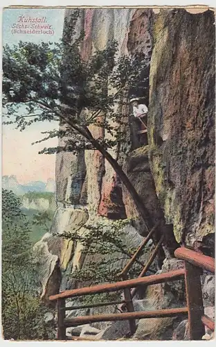 (27180) AK Sächsische Schweiz, Kuhstall, Schneiderloch 1912