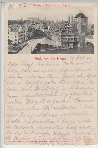 (27164) Feldpostkarte, Nürnberg, Weinstadel, Wasserturm 1914