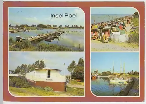 (27112) AK Insel Poel, Mehrbildkarte, Hafen Kirchdorf 1987