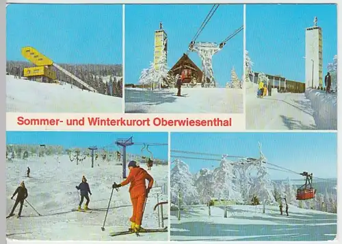 (27104) AK Oberwiesenthal, Mehrbildkarte, Fichtelberghaus 1981