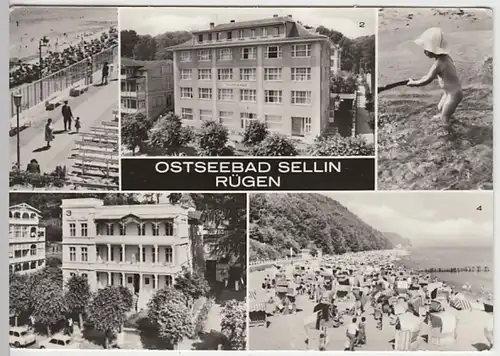(27072) Foto AK Sellin, Rügen, Mehrbildkarte, Strand 1979