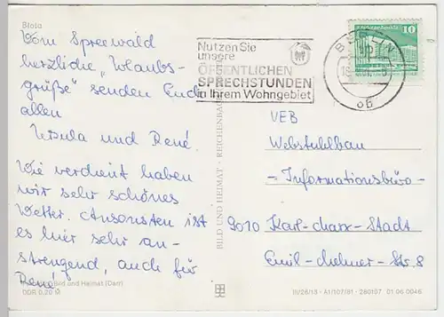 (27038) AK Spreewald, Blota, Mehrbildkarte, Trachten, Kahn 1981