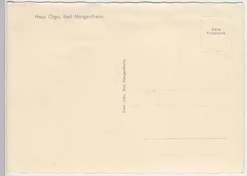 (27006) Foto AK Bad Mergentheim, Haus Olga, nach 1945