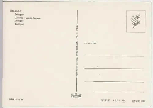 (26840) Foto AK Dresden, Zwinger 1977