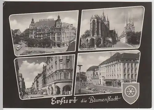 (26814) AK Erfurt, Mehrbildkarte, HO Warenhaus, Severikirche 1966