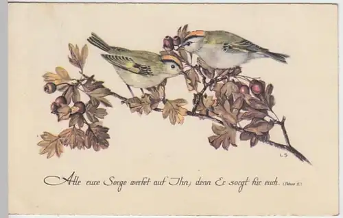 (26584) Künstler AK Spruch, Alle eure Sorge werfet auf Ihn 1951