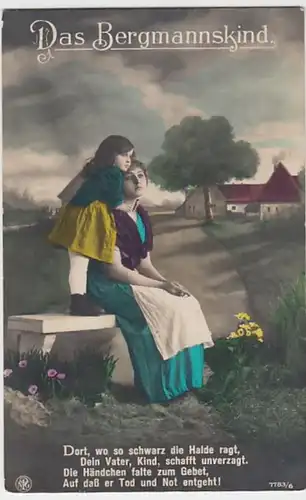 (26531) Foto AK Das Bergmannskind, Dort wo so schwarz, vor 1945