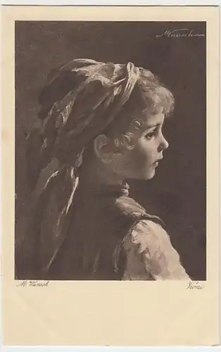 (26526) Künstler AK M. Wunsch, Vroni, Mädchen mit Kopftuch, vor 1945