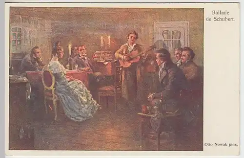 (26482) Künstler AK Otto Nowak, Franz Schubert Ballade spielend, v. 1945