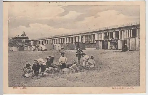 (26398) AK Oostende, Ostende, Königliche Galerie, Strand, Feldp. 1916