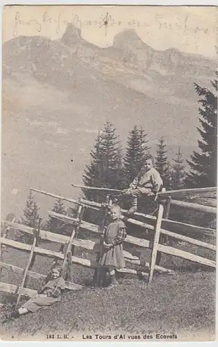 (26383) AK Les Tours d' Ai vues des Ecovets, Schweiz, Kant. Waadt 1909
