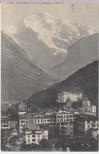 (26382) AK Interlaken, Stadtansicht, Jungfrau 1914