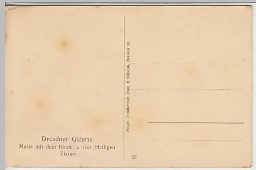 (26364) Künstler AK Tizian, Maria mit dem Kinde u. vier Heilige, vor 1945