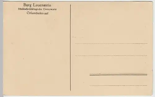 (26072) AK Lauenstein, Burg, Orlamündersaal, vor 1945